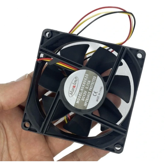 IC-216 Kare Fan 80x80x25mm 12V DC 3 Kablo