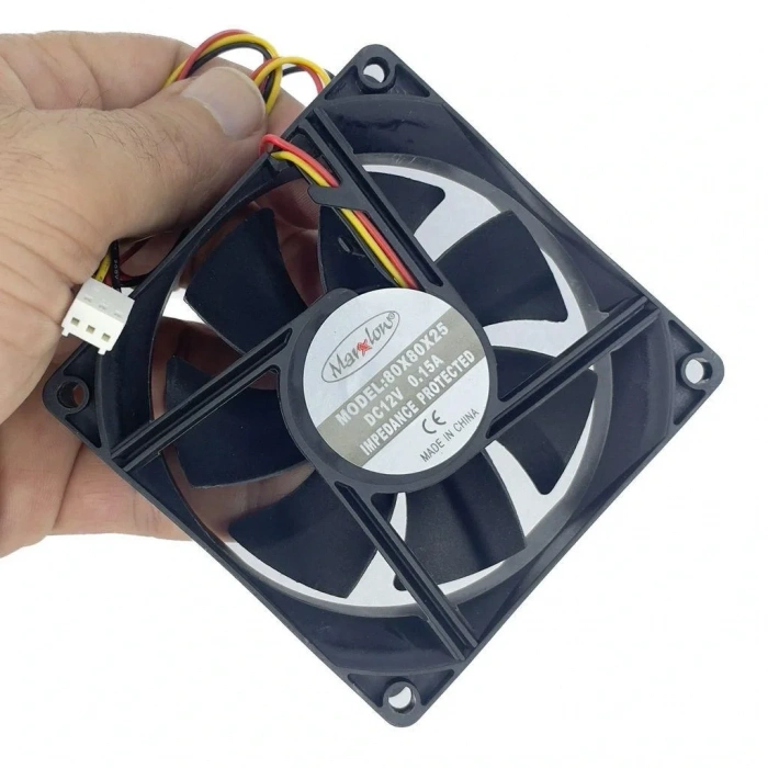 IC-216 Kare Fan 80x80x25mm 12V DC 3 Kablo