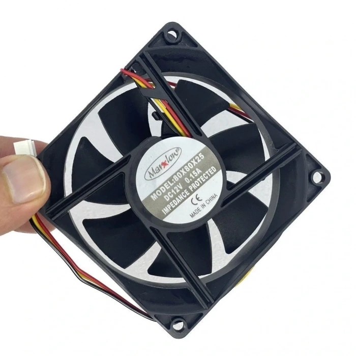 IC-216 Kare Fan 80x80x25mm 12V DC 3 Kablo
