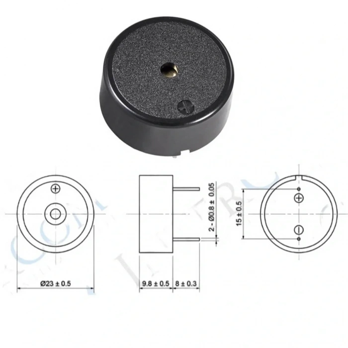IC-220 23mm Devreli Buzzer Piezo 12-24V DC