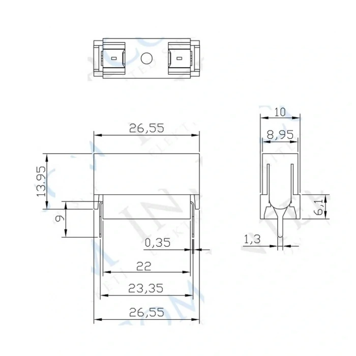 IC-237A Sigorta Yuvası 5x20mm Kapaklı PCB