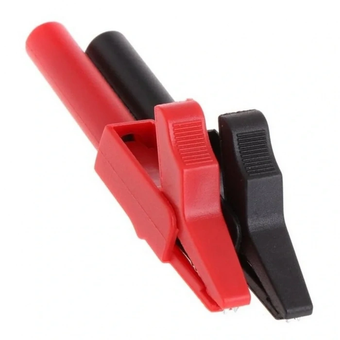 IC-243B 4mm Banana Jak Girişli Krokodil 55mm 2li Set (Kırmızı ve Siyah)