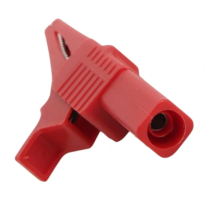 IC-243C 4mm Banana Jak Girişli Krokodil 85mm Siyah Kırmızı 2li Set
