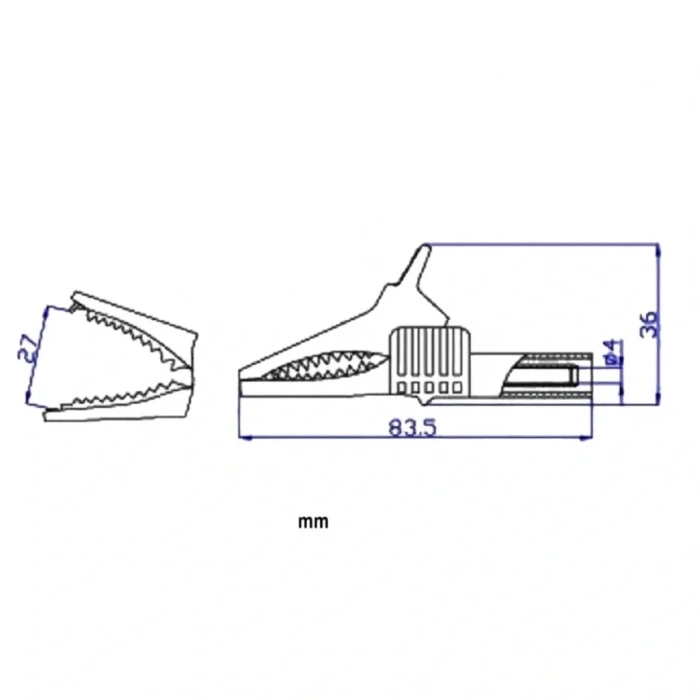 IC-243C 4mm Banana Jak Girişli Krokodil 85mm Siyah Kırmızı 2li Set
