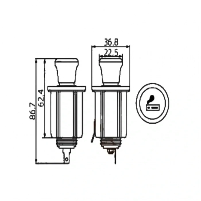 IC-246B-6 Çakmak ve Şase Soket 12V 10A