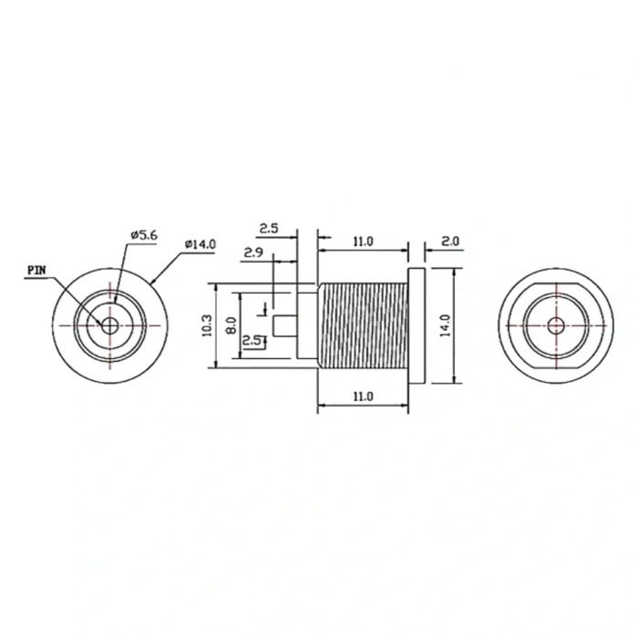IC-258C DC Jak 2.1mm İçi Metal Ø12mm