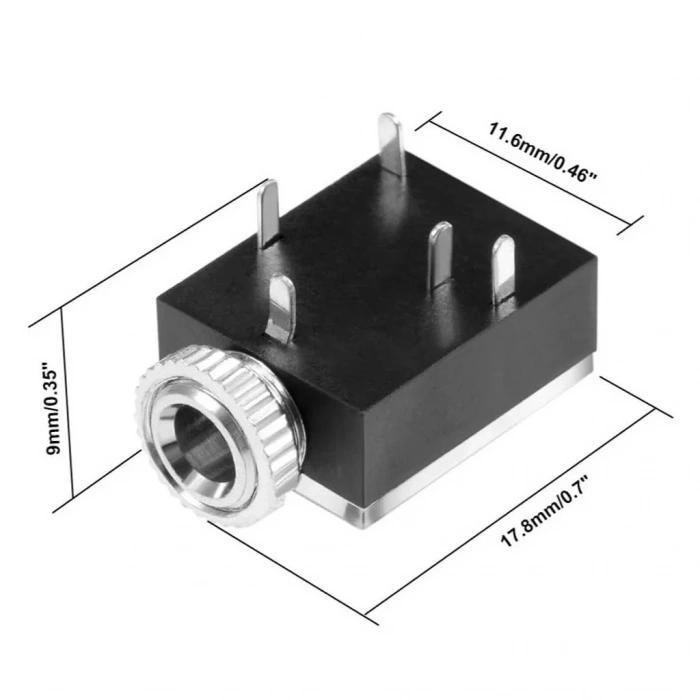 IC-259 Stereo Şase 3.5mm Jak Konnektör Somunlu