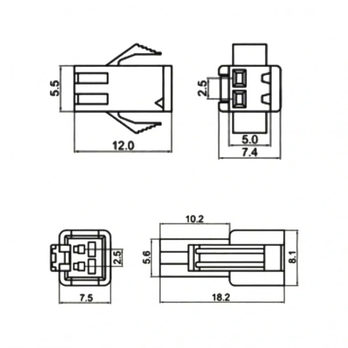 IC-261J-0 JST SM 2P Kablolu Konnektör Takım