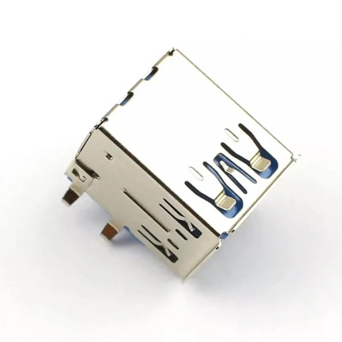 IC-265E İkili USB3.0 Konnektör A Tip Şase Dişi 90° Mavi