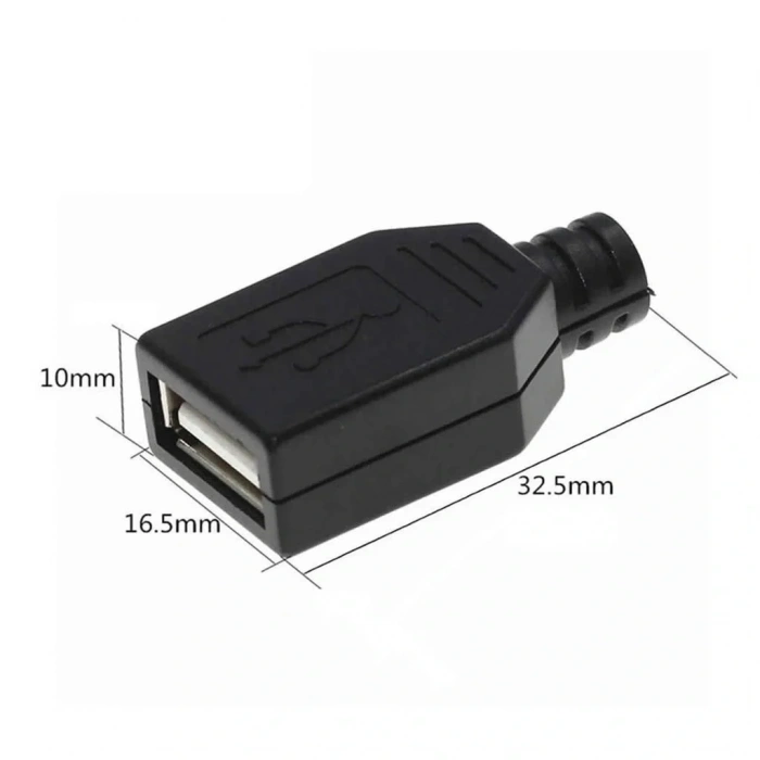 IC-265F USB A Tip Seyyar Kapaklı Dişi USB Soketi