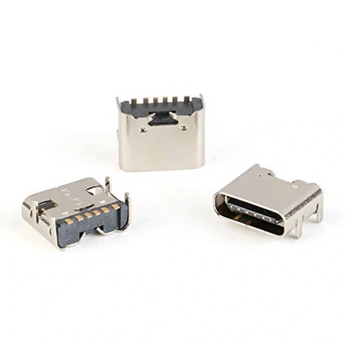 IC-266B-3 Dişi Type-C Soket USB-C Konnektör Şase 6 Pin