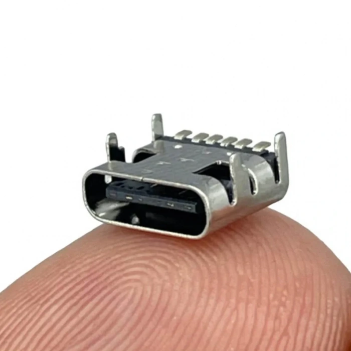 IC-266B-3 Dişi Type-C Soket USB-C Konnektör Şase 6 Pin