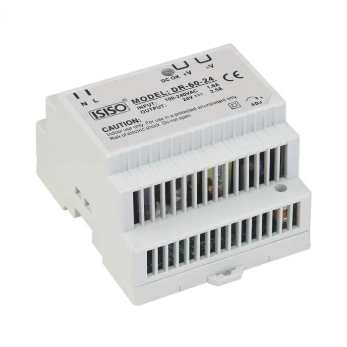 IDR-60-05 - 60W 5VDC 6.5A Raya Montajlı Güç Kaynağı