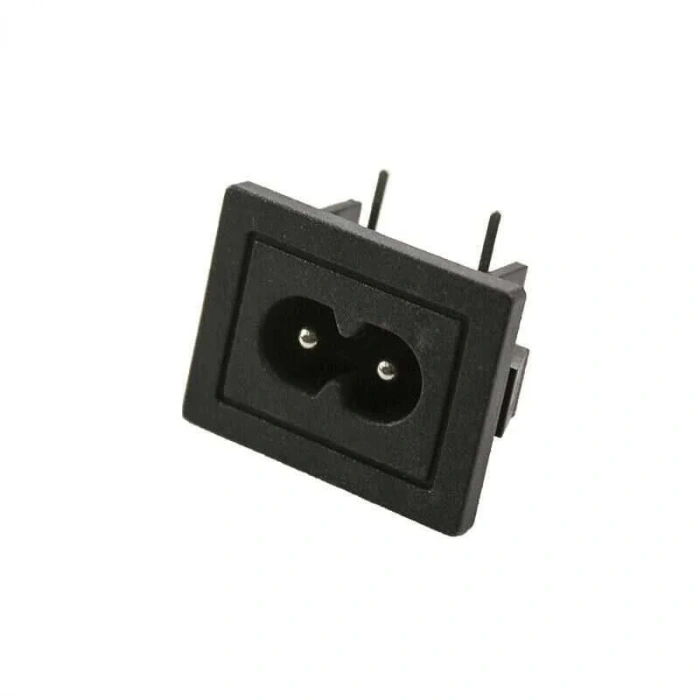 IEC320 C8 Erkek Power Soketi 90 Derece