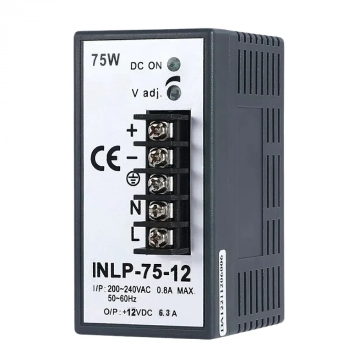INLP-75-12 - 75W 12VDC 6.3A Raya Montajlı Güç Kaynağı