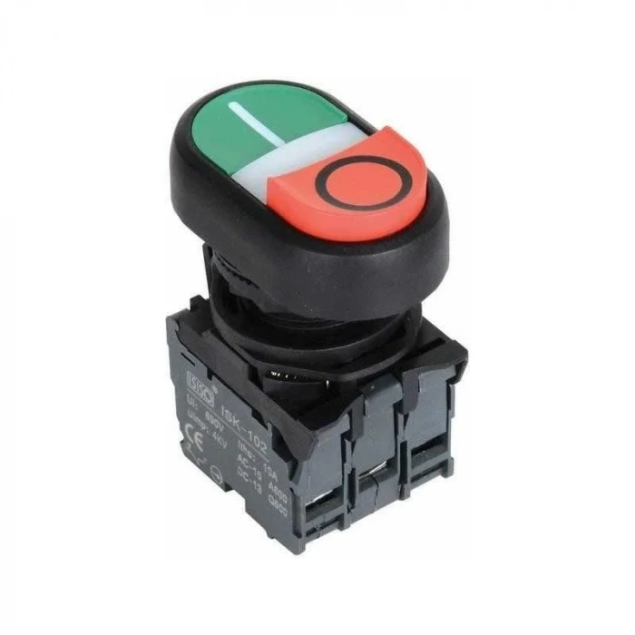 ISP-AW84B5 24V Ledli Çift Yaylı ikiz Buton