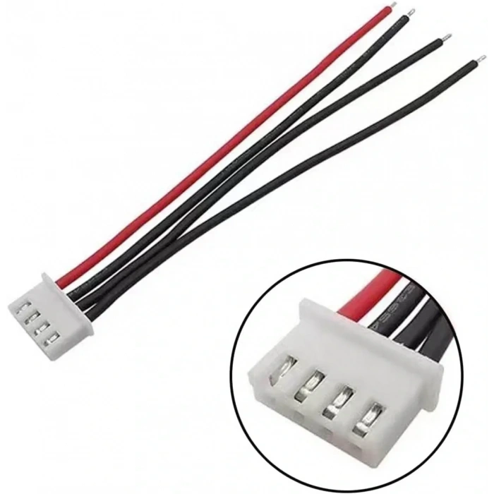 JST-XH 2.54mm 4 Pin 26AWG 20cm Tek Damarlı Dişi Bağlantı Kablosu