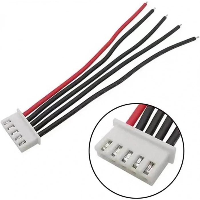 JST-XH 2.54mm 5 Pin 26AWG 20cm Tek Damarlı Dişi Bağlantı Kablosu