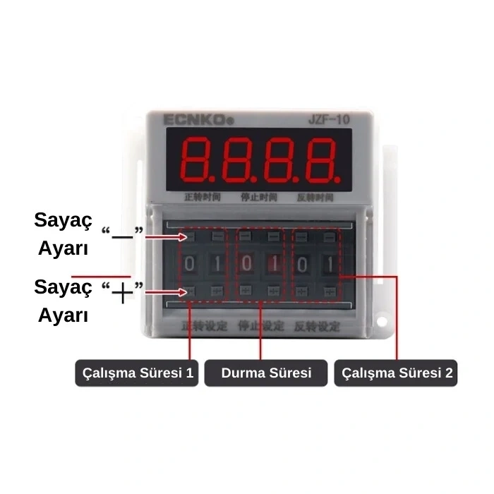 JZF-10 DH48S-S AC 220V Zaman Ayarlı Röle Modülü - Çift Süreli