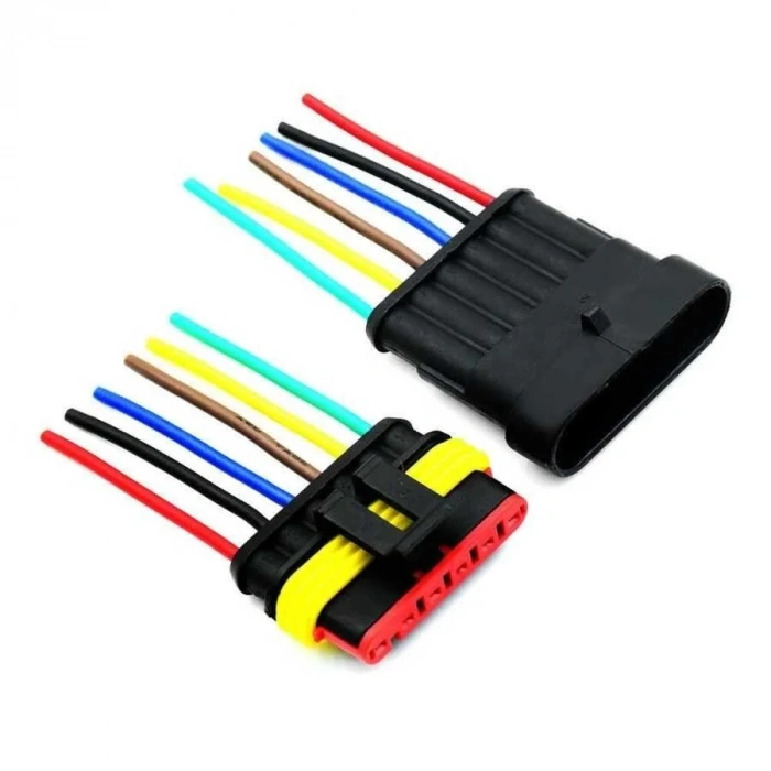 Kablolu 6-Pin Su Geçirmez Konnektör Takımı