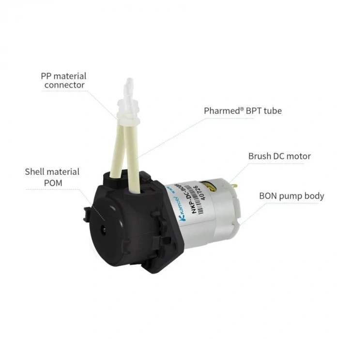 Kamoer 12V Peristaltik Sıvı Pompası - NKP-DC-B08D Siyah