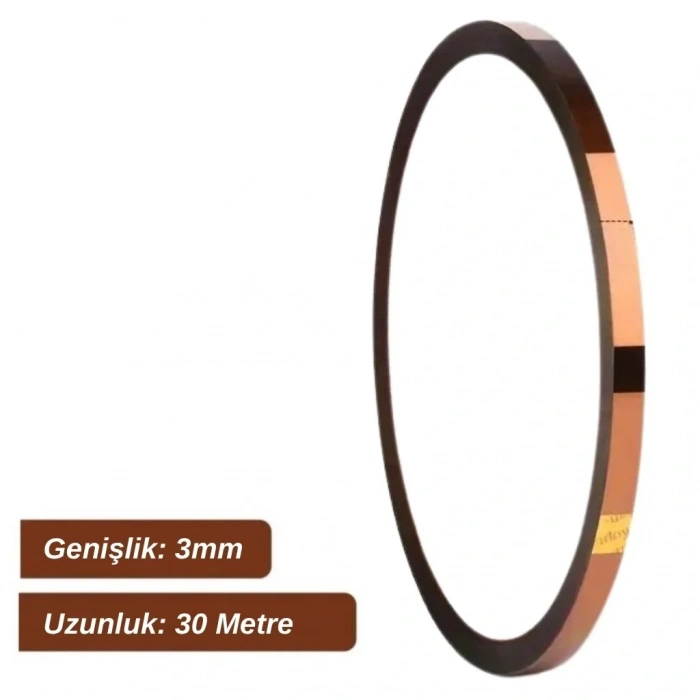 Kapton Bant 3mmx30m Yüksek Isıya Dayanıklı Yanmaz Bant