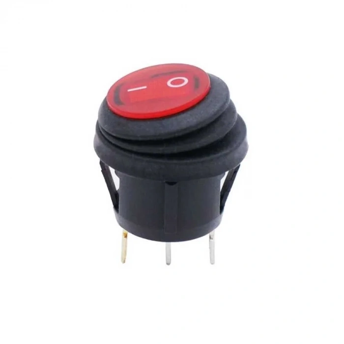 KCD1-2 Su Geçirmez Işıklı ON-OFF Anahtar 3 Pin