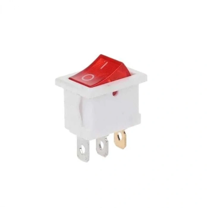 KCD1 Beyaz Kırmızı Işıklı On/Off Anahtar 3 Pin