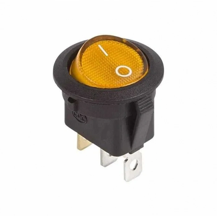 KCD1 Siyah Sarı Işıklı On/Off Anahtar 3 Pin