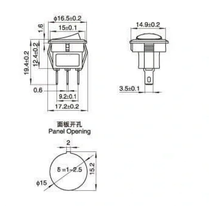 KCD11 Işıklı ON-OFF Anahtar 3 Pin