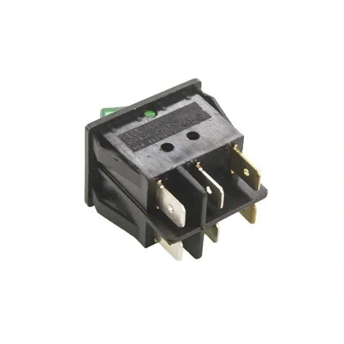 KCD4 İkili Işıklı ON-OFF Switch Yeşil 6 Pin