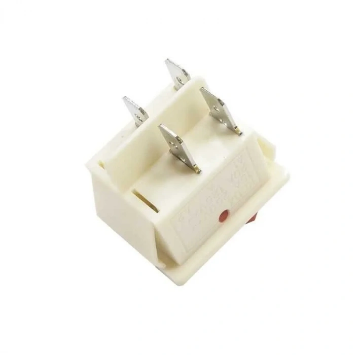 KCD4 Işıksız On/Off Anahtar 4 Pin - Beyaz