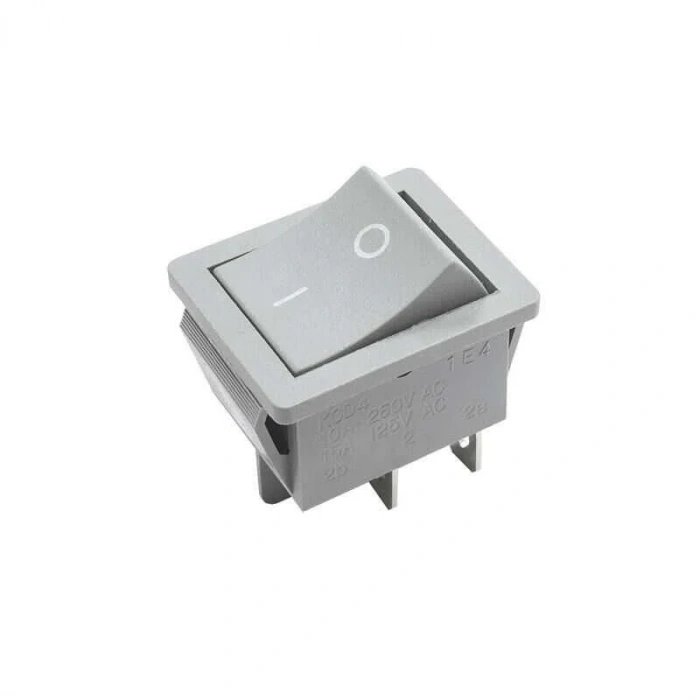 KCD4 Işıksız On/Off Anahtar 4 Pin - Gri