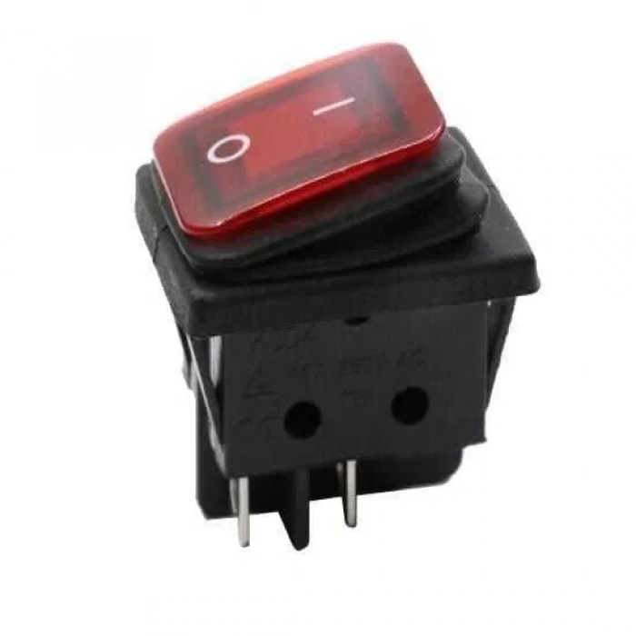 KCD4 Su Geçirmez 30A Kırmızı Led Işıklı ON-OFF Anahtar 4 Pin