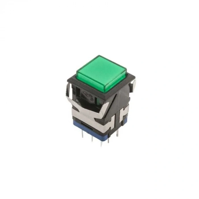 KD2-21 19mm Işıklı Anahtarlı Push Buton - Yeşil