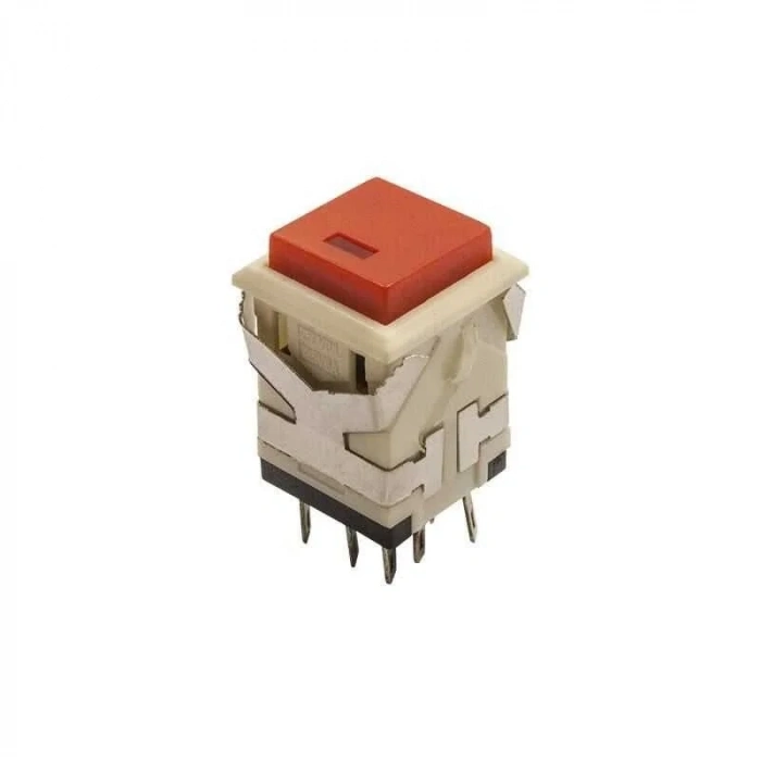 KD2-21 19mm Işıklı Yaylı Push Buton - Kırmızı