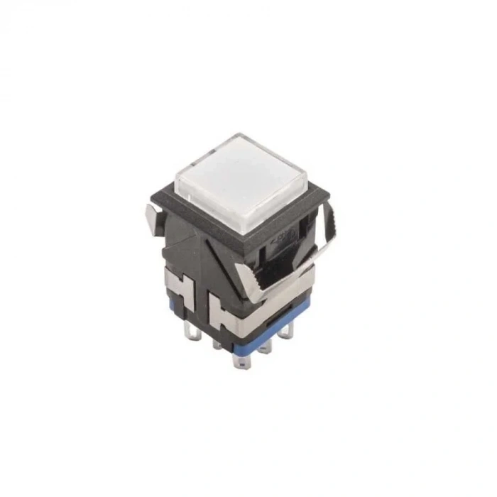 KD2-22 19mm Işıklı Yaylı Push Buton - Beyaz