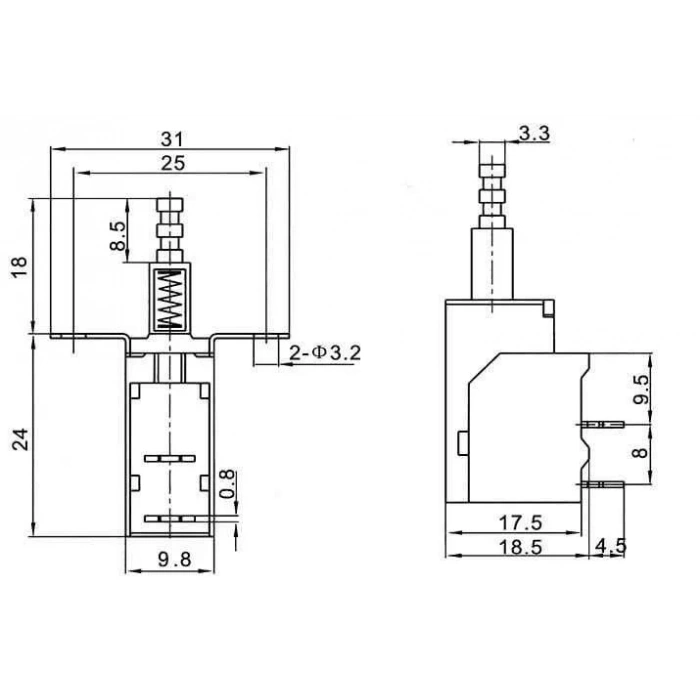 KDC-A10 Vidalı TV Anahtarı 2-Pin