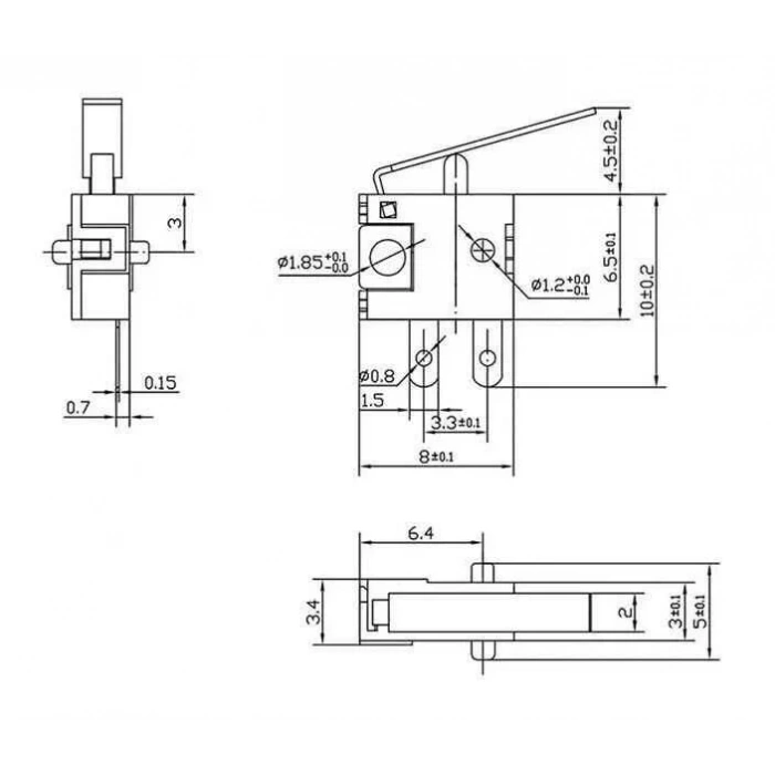 KFC-V-103F Micro Switch 2-Pin
