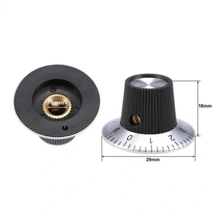KN-C2 6mm Potansiyometre Başlığı - 29x18mm
