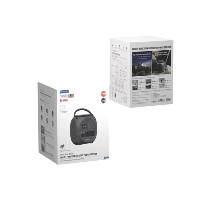 Konfulon CN09 Powerbank 1000W 270.000 mAh Kamp Şarj 45W PD - Gri