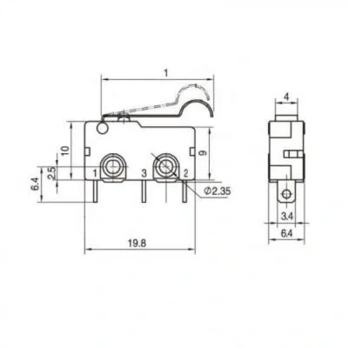 KW4A Micro Switch 3-Pin