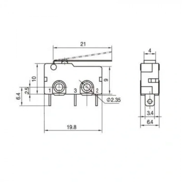 KW4A Micro Switch 3-Pin