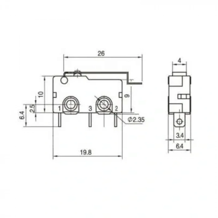KW4A Micro Switch 3-Pin
