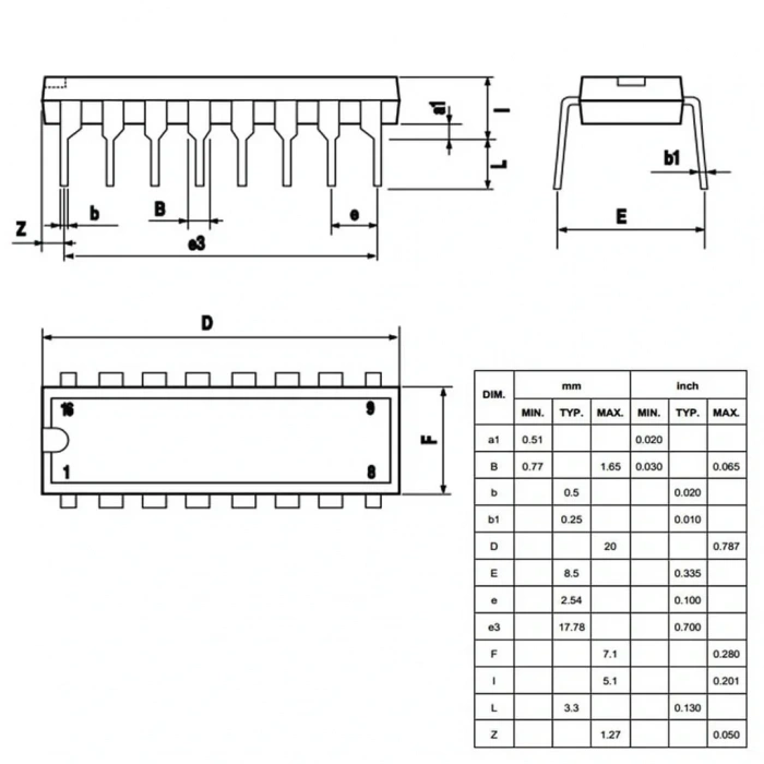 L293B Motor Sürücü Entegresi Dip-16