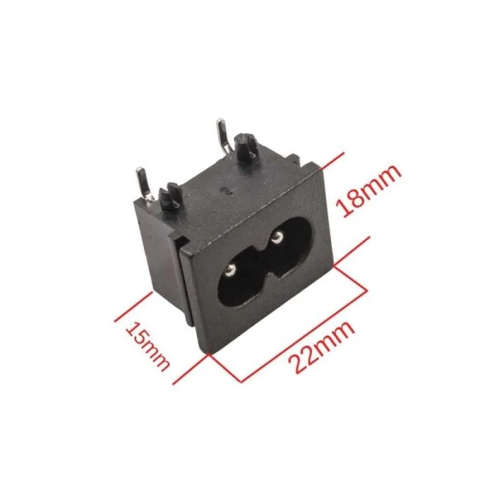 LH-8 C8 Erkek Power Soketi 90 Derece 23x18mm
