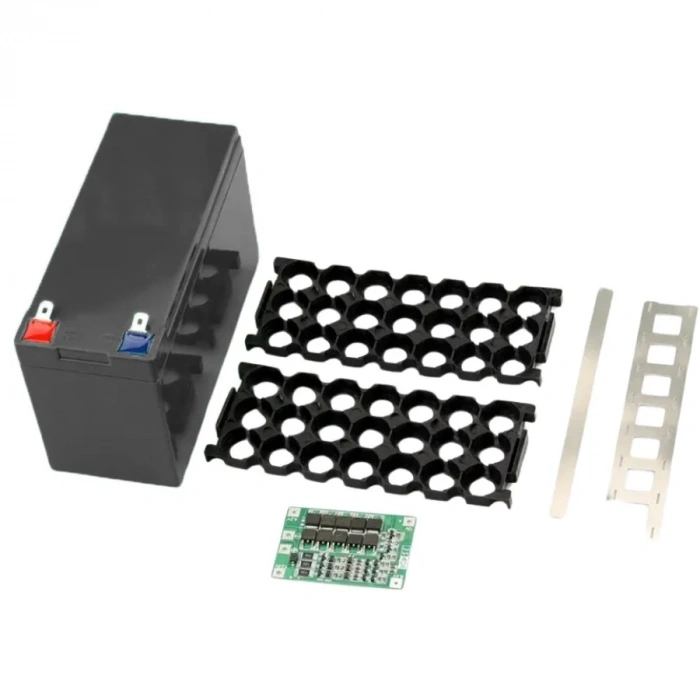 Li-ion 18650 3S 7P 12V 21li Akü Kutusu Seti - Siyah