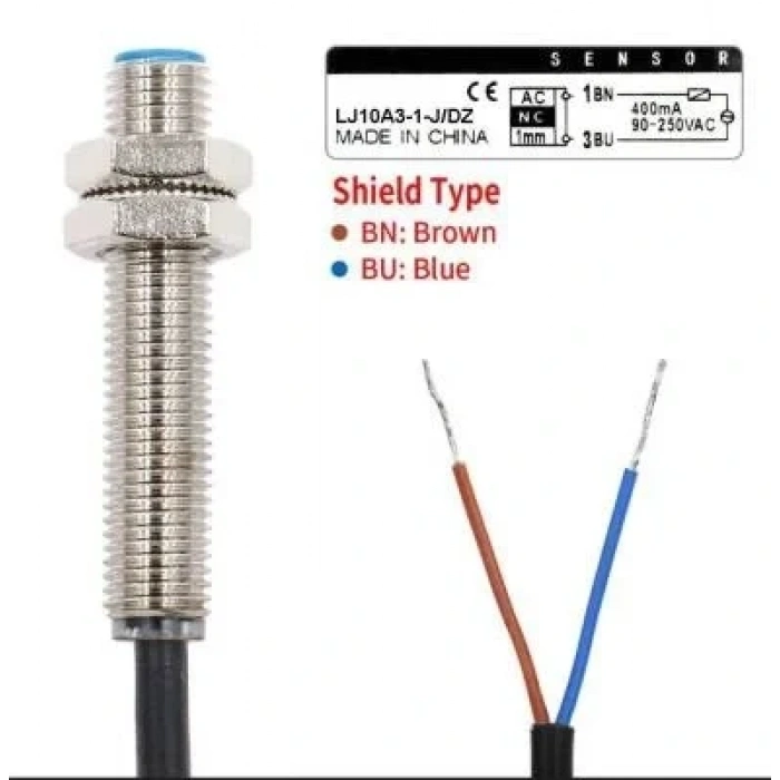 LJ10A3-1-J/DZ 9-250VAC 1mm NC Endüktif Mesafe Sensörü