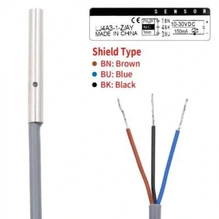 LJ4A3-1-Z/AY 6-36V 1mm PNP NC Endüktif Mesafe Sensörü