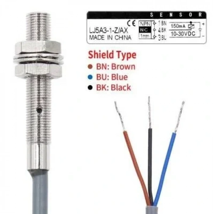 LJ5A3-1-Z/AX 6-36V 1mm NPN NC Endüktif Mesafe Sensörü